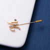 Letter Rhinestone Word Letter Pins Brooches For Women Butterfly Zircon Long Needle Brooch Clothing Jewelry Gift - Image 1