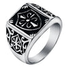 Gold Color Fleur De Lis Shield Ring Men's Silver-Color Cross Crest Signet Ring Stainless Steel Biker Jewelry Size 7-14 - Image 7