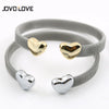 Heart Bracelets Grey Mesh Silver Gold Color Lover's Stainless Steel Open Cuff Bracelet for Women Cuff Bracelets Jewelry - Image 1