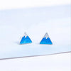 Creative Silver Jewelry Blue Triangle Geometry Snow Mountain Fresh Cute Female Stud Earrings - Image 3