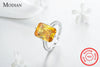 Modian 100% 925 Sterling Silver Yellow Dazzling CZ Ring For Women Engagement Luxury Anniversary Finger Jewelry Bague Anel