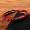 Xqni Men Leather Bracelet Simple Black Stainless Steel Button Neutral Accessories Hand-woven Jewelry Gifts - Image 2