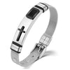 Classic Cool Cross Bracelet Men Jewelry Stainless Steel Mesh Length Adjustable Cold Color Mens Jewellery Bracelet - Image 8