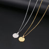 Stainless Steel Necklace Round Circle Pendant For Women Elegant Clavicle Rose Gol DNecklace Wedding Jewelry - Image 5