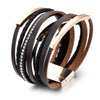 Metal Bar Charm Leather Bracelets For Women Men Boho Braided Rope Wide Multilayer Wrap Bracelet Female Jewelry - Image 3