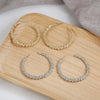 Hoop Earrings With Rhinestone Big Circle Earrings Simple Earrings Big Circle Gold Color Loop Earrings For Women - Image 5