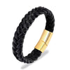 Stainless Steel Chain Leather Bracelet Men Vintage Simple Male Braid Jewelry for women - Image 8