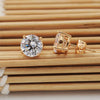 Jewelry Single Round Clear CZ Stud Earrings for Women Gold Plated Cubic Zircon - Image 17
