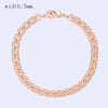 15 Style Choose Women Men Girl Rose Gold Color Curb/Weaving Bracelets Chains Jewelry 18cm-23cm - Image 2