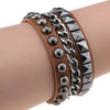 Multilayers Rock Spikes Rivet Chains Gothic Punk Wide Cuff Leather Bracelet Bangle Men Bracelets Jewelry pulseiras - Image 21
