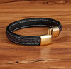 Xqni Cross Braided Design Leather Bracelet for Men Women Stainless Steel Magnetic Button Charm Cuff Bangle Gift 3 Sizes Choose - Image 6