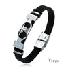 Trends 12 Constellation Stainless Steel Cuff Bracelet Men Women Zodiac Sign Black Leather Wrap Bracelet Jewelry - Image 8