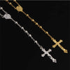 6MM imitation gold iron bead rosary necklace, rosary necklace, beautiful cross pendant rose necklace - Image 2