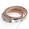 Women Leather Bracelet Czech Crystal Vintage Boho Multiple Layered Bohemian Double Wrap Bracelet Men Jewelry Gifts - Image 3
