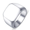 Wide Square Signet Ring for Men in Stainless Steel - Image 18
