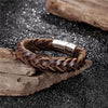 Stainless Steel Chain Leather Bracelet Men Vintage Simple Male Braid Jewelry for women - Image 5