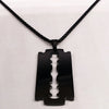 Gothic Blade Razor Pendant Necklaces Men Black Color Stainless Steel Chain Necklace Aesthetic Jewelry N423S01 - Image 4