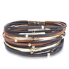 Metal Beads Leather Bracelets For Women Men Slim Strips Boho Multilayer Wide Wrap Bracelet Jewelry - Image 14