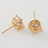 Jewelry Single Round Clear CZ Stud Earrings for Women Gold Plated Cubic Zircon - Image 3