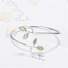 Beautiful Sprout Korean Style Silver Jewelry Bracelets Literary Leaves Crystal Bangles - Image 2