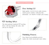 Modian 100% Real 925 Sterling Silver Red Heart Ring 5A CZ Zirconia Wedding Jewelry brand Engagement Hearts Rings for Women Gift