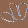 Silver Color Bracelet Necklace Set 5mm Wide Snake Chain Unisex Jewelry Set For Women&Men Anniversary Gift For Mum Wife Lovers - Image 7