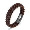 Stainless Steel Chain Leather Bracelet Men Vintage Simple Male Braid Jewelry for women - Image 10