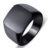 Wide Square Signet Ring for Men in Stainless Steel - Image 17