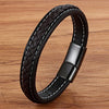 Xqni Cross Braided Design Leather Bracelet for Men Women Stainless Steel Magnetic Button Charm Cuff Bangle Gift 3 Sizes Choose - Image 10