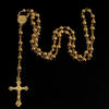 6MM imitation gold iron bead rosary necklace, rosary necklace, beautiful cross pendant rose necklace - Image 4