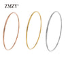 Stainless Steel Classic Round Single Circle Bangle Simple Closed Thin Wire Charm Bracelets for Women Jewelry Gift - Image 1