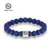 Men 12 Zodiac Signs 8mm Beads Bracelets Handmade Vintage Blue Lava Stone Beads Elastic Bangles Women Jewelry Gifts - Image 1