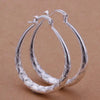Elliptical Fish Ripple Hoop Earring For Women Small Circular Silver Plated Earring Supplies Earrings - Image 7