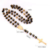 Stainless Steel Long Necklace Virgin Mary Cross Pendant with 35cm+15cm Extender Bead Chain Jewelry - Image 6