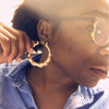 Bamboo Hoop Earrings Women Female Gold Silver Color Color Classic Jewelry - Image 3