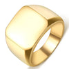 Wide Square Signet Ring for Men in Stainless Steel - Image 16