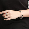 Heart Bracelets Grey Mesh Silver Gold Color Lover's Stainless Steel Open Cuff Bracelet for Women Cuff Bracelets Jewelry - Image 6