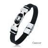 Trends 12 Constellation Stainless Steel Cuff Bracelet Men Women Zodiac Sign Black Leather Wrap Bracelet Jewelry - Image 10
