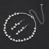 Simulated Pearl Crystal Bridal Jewelry Sets Simple Women Choker Necklace Earrings Bracelet Wedding Jewelry Sets - Image 4