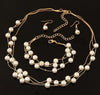 Imitation Pearl Jewelry Set with Necklace Bracelet and Earrings - Image 7