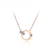 Double Circle Cubic Zirconia Chain Link Necklaces Jewelry Stainless Steel Chokers Necklace For Women - Image 7