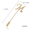 Letter Rhinestone Word Letter Pins Brooches For Women Butterfly Zircon Long Needle Brooch Clothing Jewelry Gift - Image 2