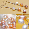 Pearl Earrings Freshwater Pearl Tassels Pearl Jewelry Drop Earrings Silver Jewelry For Woman - Image 3