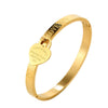 Stainless Steel Bangles Bridesmaid Gift Gold Color Cuff Bangle Forever Love Heart Bangles Bracelets - Image 9
