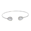tear drop cubic zirconia cuff bangle bracelet elegance women gift simple wire adjust Romance open bangles - Image 7
