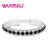 Stamp Silver Color Bracelets Full Zircon Austrian Crystal Women Link Chain Jewelry Bangles 14 Colors - Image 19