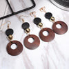 Natural Wood Clip on Earrings for No Pierced Hole Ear for Women Statement Geometric Earring Korean Girls Jewelry Gift - Image 6