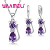 Silver Color Jewelry Sets for Woman Girls Shining Austrian Crystal Cute Cat Pendant Necklace Huggie Earring - Image 12