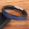 Xqni Cross Braided Design Leather Bracelet for Men Women Stainless Steel Magnetic Button Charm Cuff Bangle Gift 3 Sizes Choose - Image 2