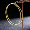 Four-color Classic Stainless Steel Hyperbole Large Hoop Earrings For Women Big Smooth Circle Loop Earrings Size 30-100mm - Image 7
